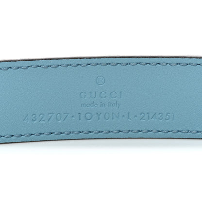 Gucci Calfskin Kids Double G Belt L Blue 4 of 5