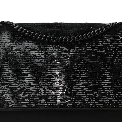 Saint Laurent Sequin Flip Satin Monogram Kate Chain Wallet Black 10 of 11