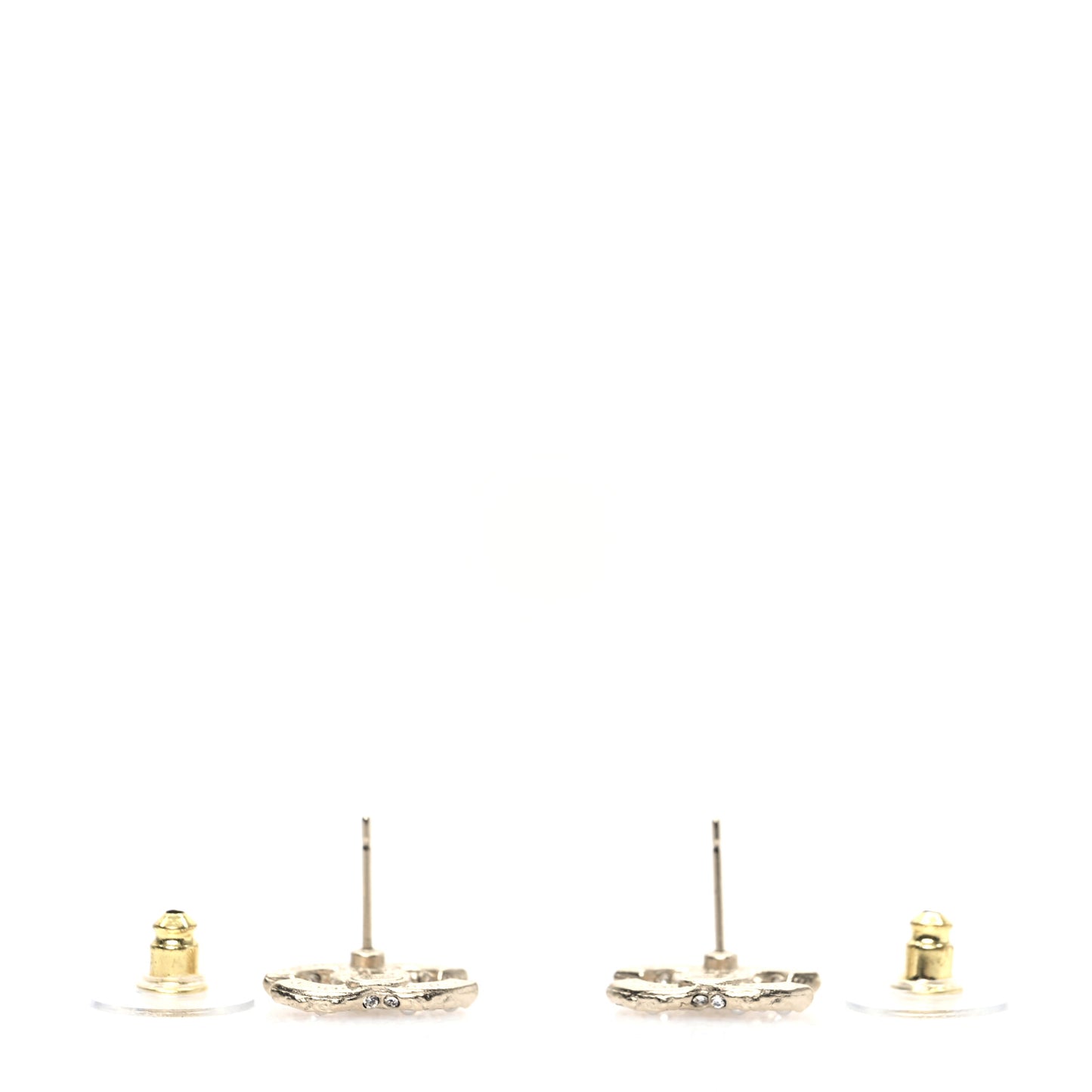 Pearl Studded CC Earrings Gold