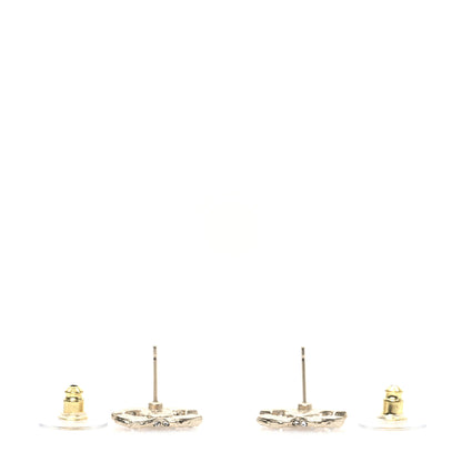 Chanel Pearl Studded CC Earrings Gold 3 of 4