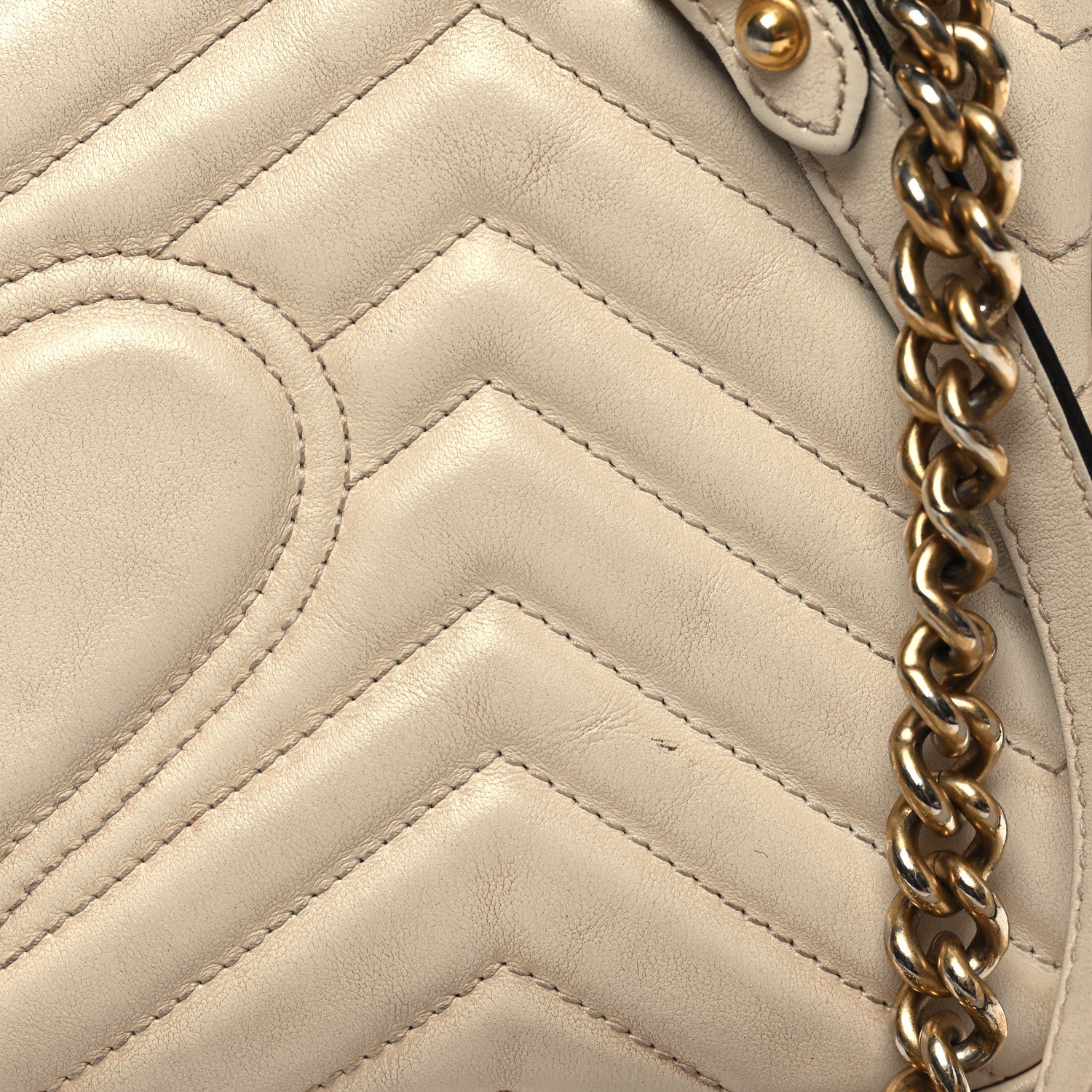 Gucci Calfskin Matelasse Small GG Marmont Shoulder Bag White 15 of 16