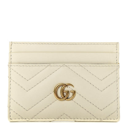 Gucci Calfskin Matelasse GG Marmont Card Holder White 1 of 7