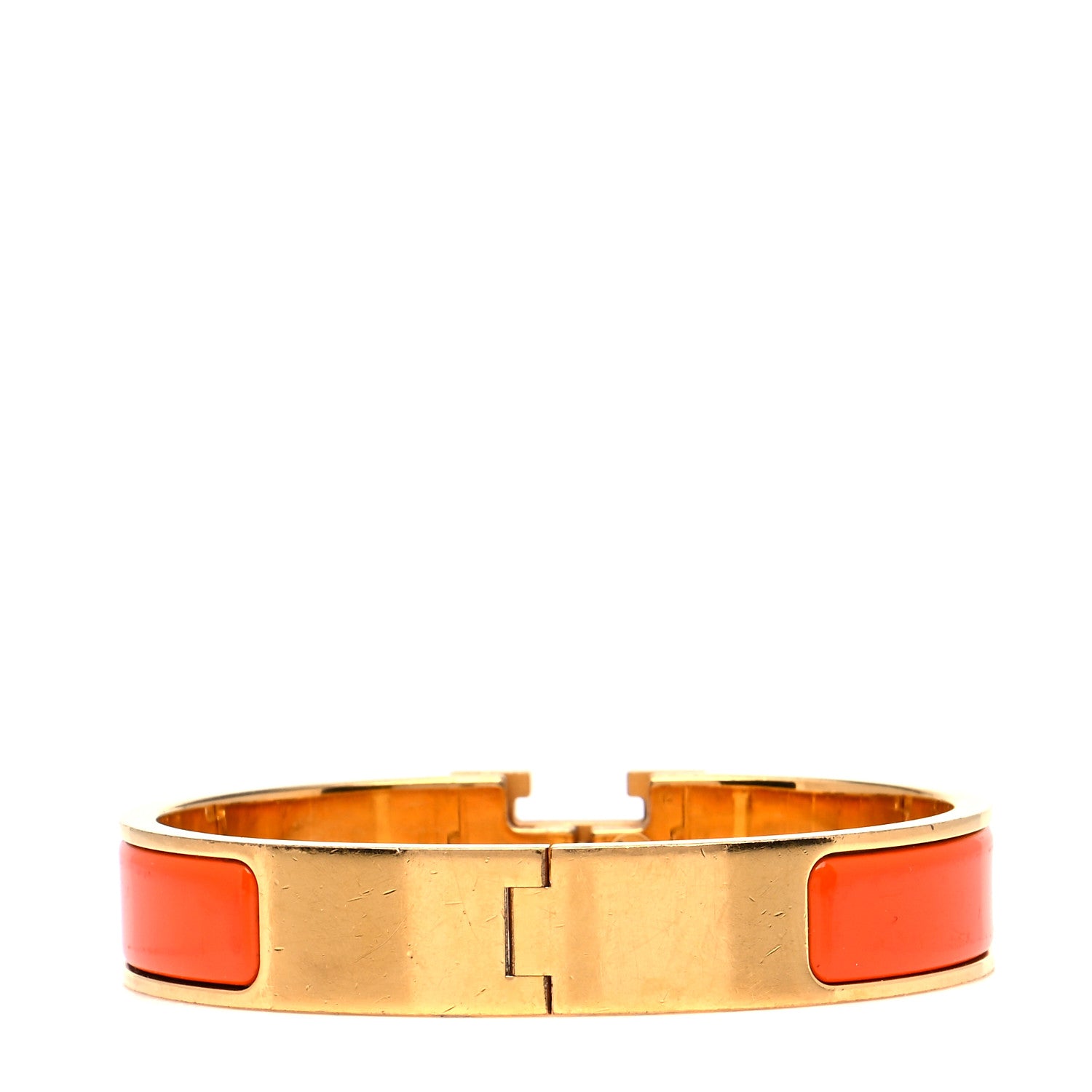 Hermes Enamel Narrow Clic Clac H Bracelet PM Orange 3 of 6