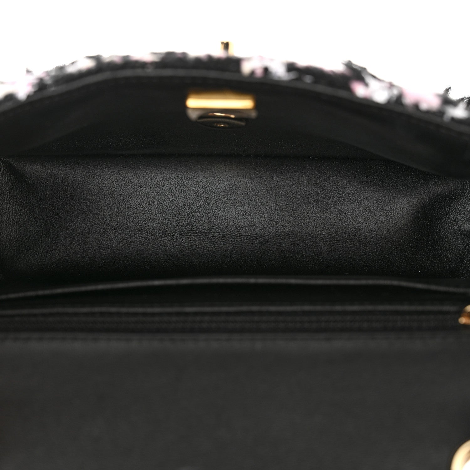 Chanel Tweed Sequin Mini Rectangular Flap Black Pink Multicolor 5 of 13