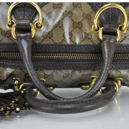 Gucci Crystal Monogram Studded Large Babouska Boston 6 of 10