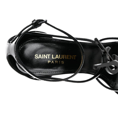 Saint Laurent Patent Cassandra 100 Ankle Strap Sandals 37.5 Black 7 of 13