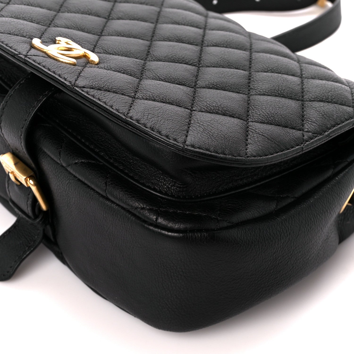 Chanel Grained Calfskin Quilted Messenger Flap Black 11 of 11
