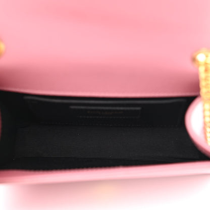 Saint Laurent Grain De Poudre Small Classic Monogram Kate Satchel Dark Rose 5 of 9