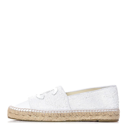 Chanel Patent Sequin CC Espadrilles 40 White 1 of 11