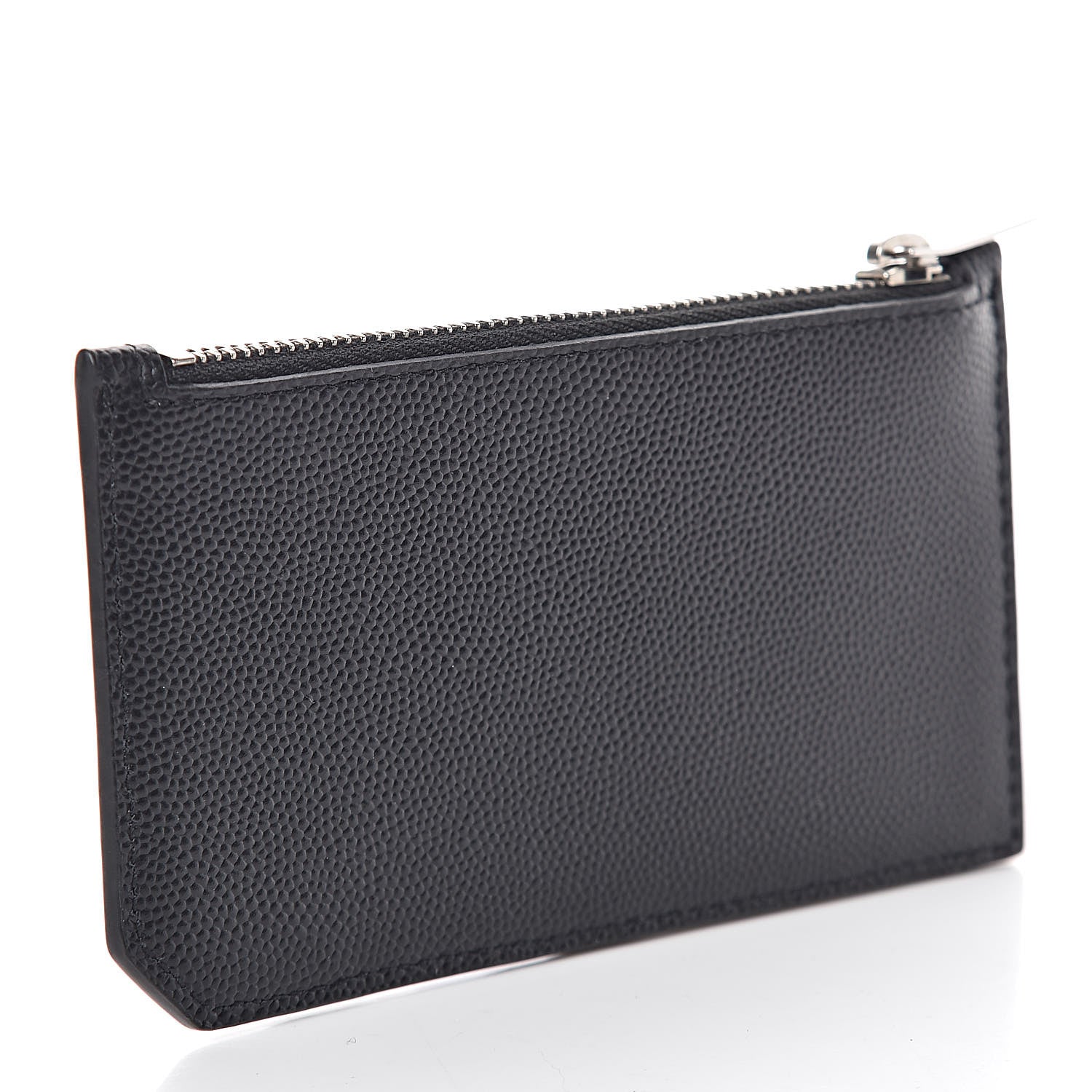 Saint Laurent Grained Calfskin 5 Fragments Zip Pouch Card Holder Black 3 of 14
