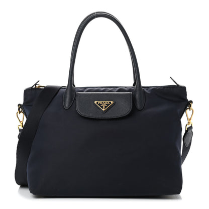 Prada Tessuto Nylon Saffiano Tote Blue 1 of 10
