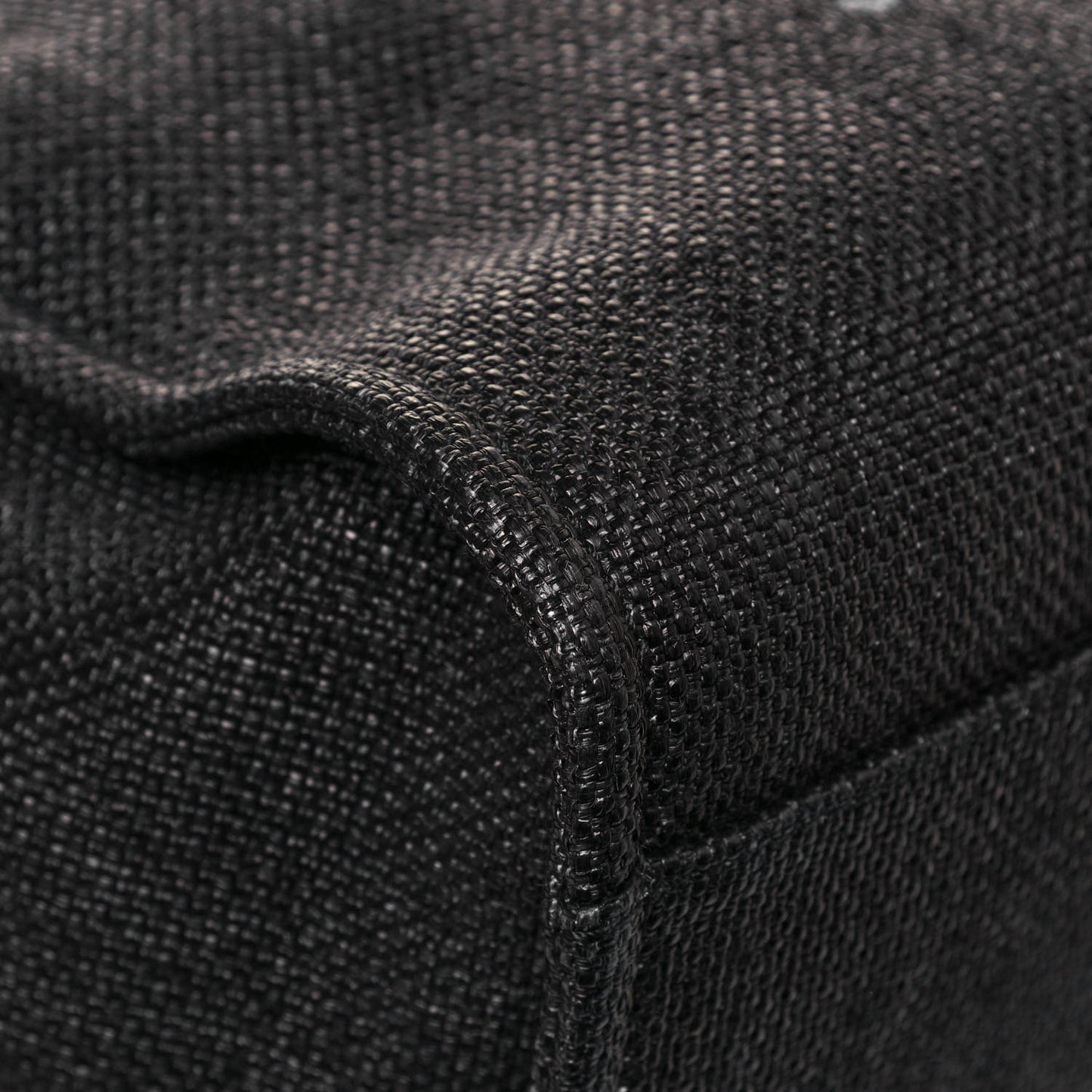 Woven Straw Raffia Large Deauville Tote Black