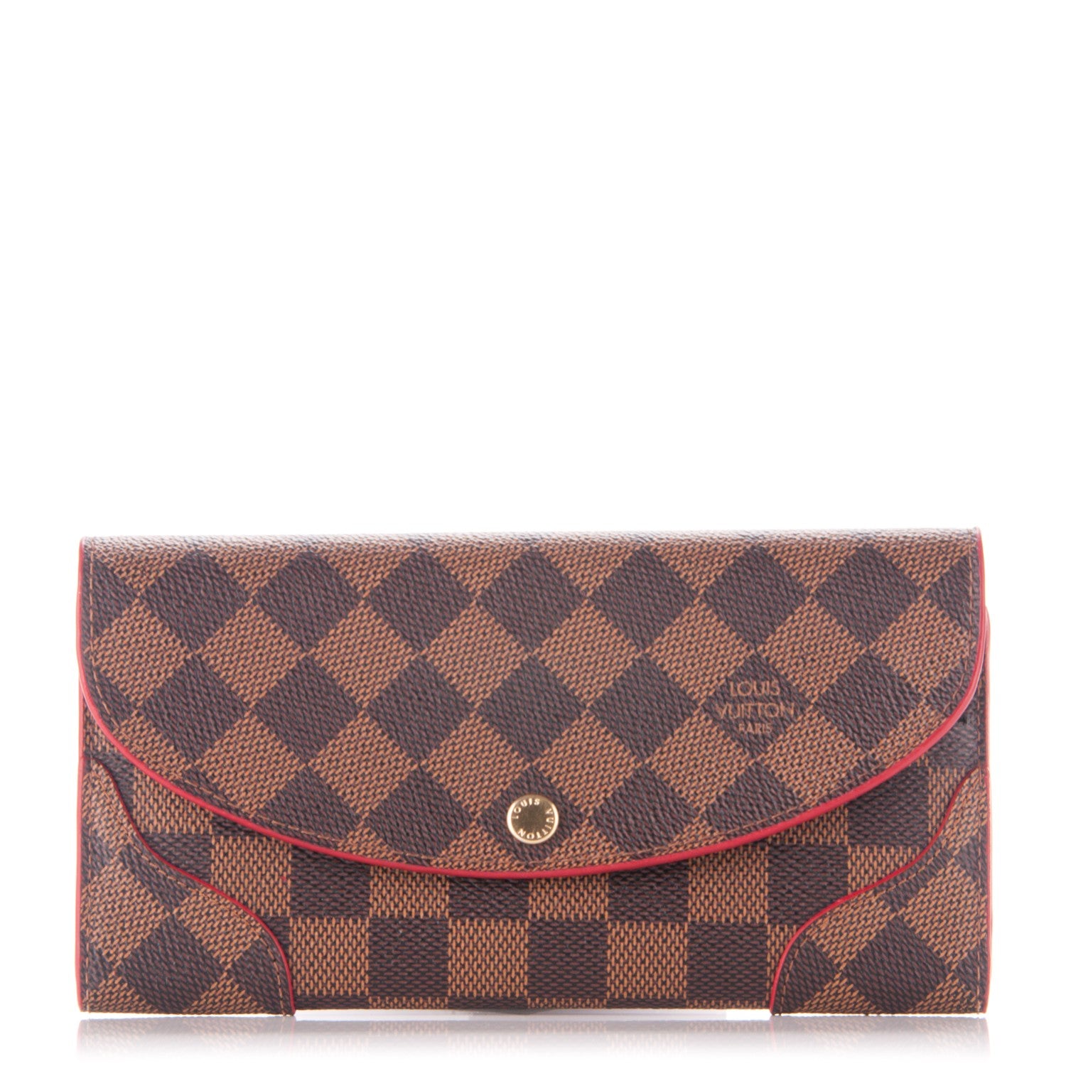 Louis Vuitton Damier Ebene Caissa Wallet Cherry 1 of 6