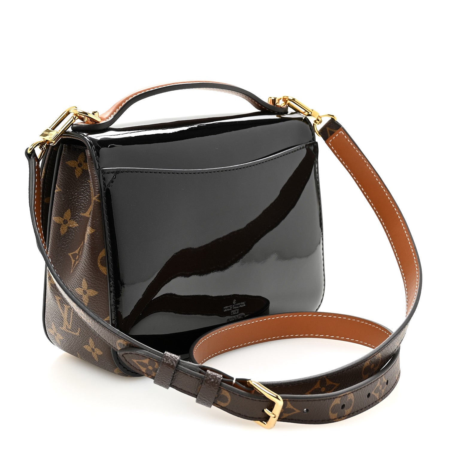 Louis Vuitton Patent Calfskin Monogram Cherrywood BB Black 3 of 9