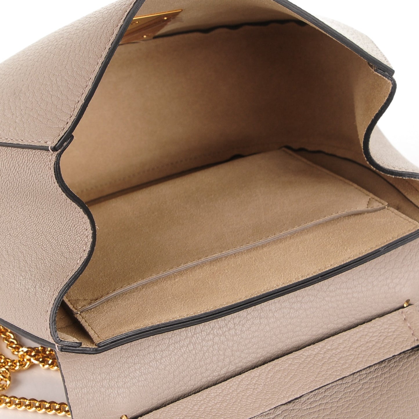 Grained Lambskin Drew Shoulder Bag Motty Grey
