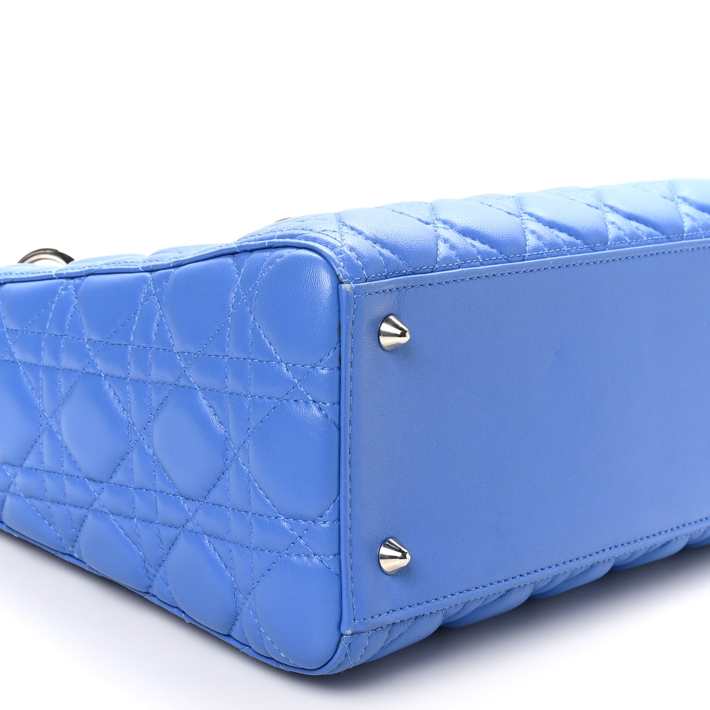 Lambskin Cannage Medium Lady Dior Blue Persan