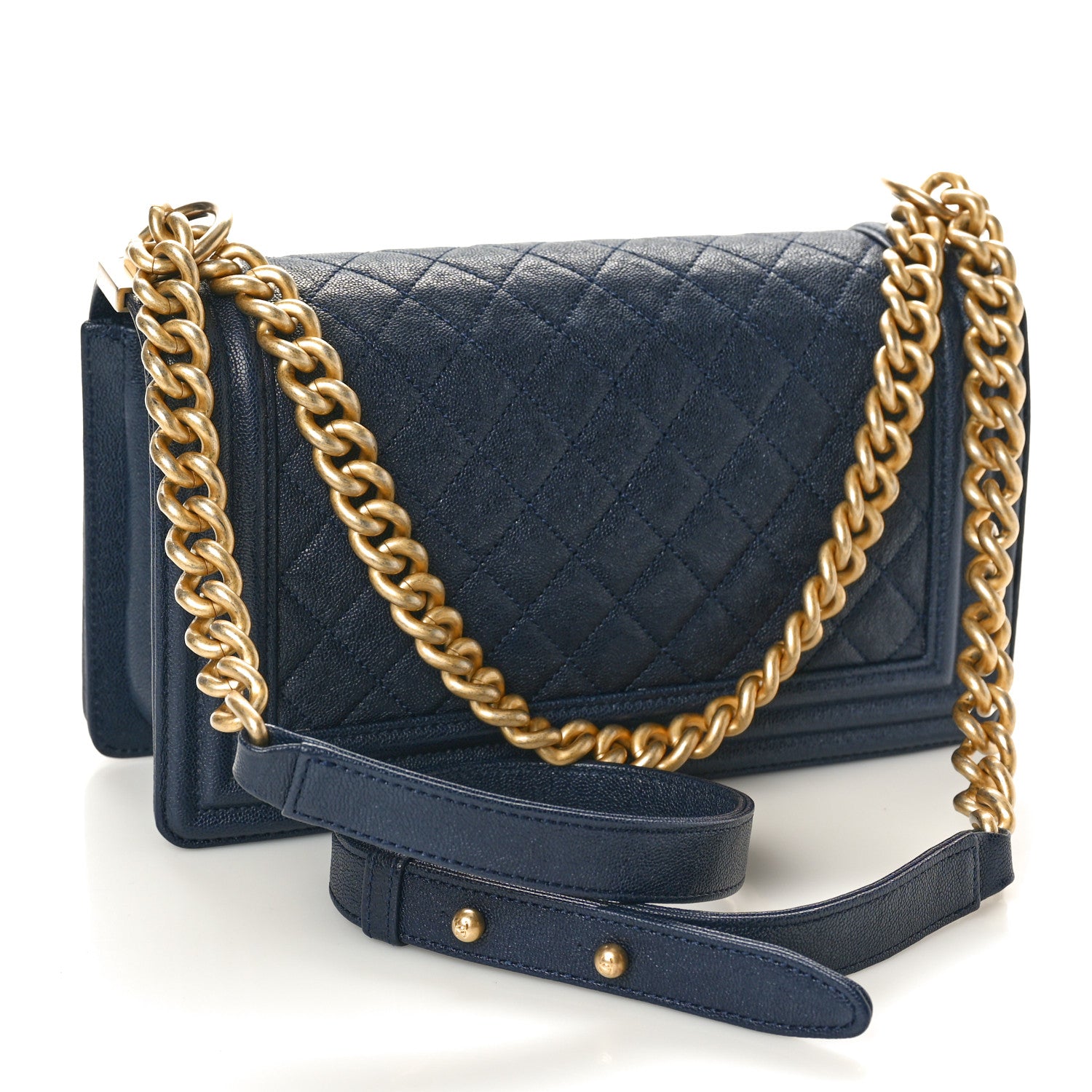 Chanel Caviar Quilted Medium Boy Flap Navy 3 of 10