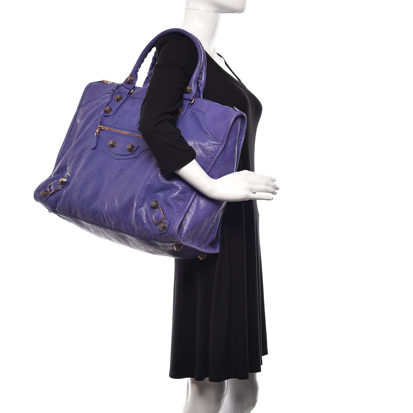 Agneau Giant 21 Rose Gold Hardware Weekender Bleu Lavande