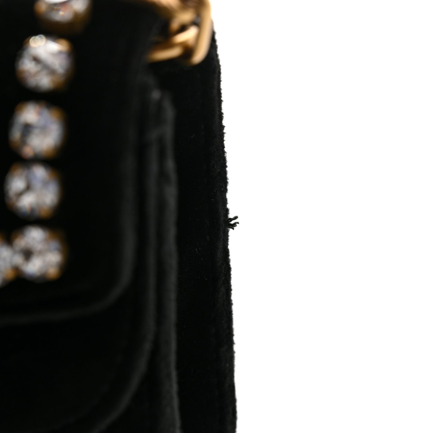Velvet Crystal Mini Bee Broadway Shoulder Bag Black