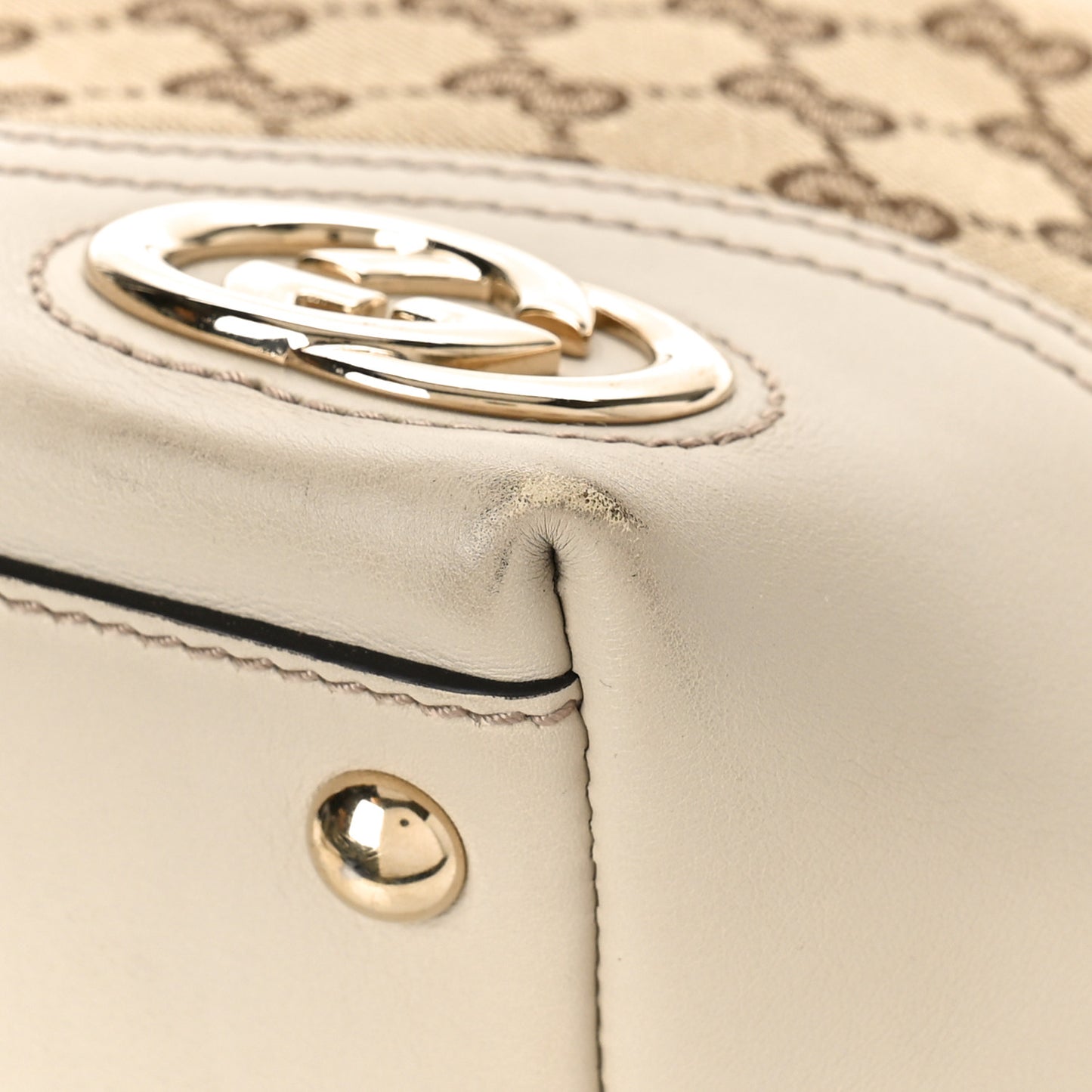 Monogram Medium New Britt Tote Off White