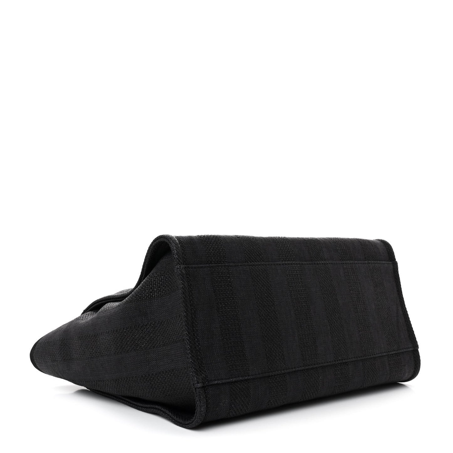 Mixed Fibers Calfskin Striped Medium Deauville Black