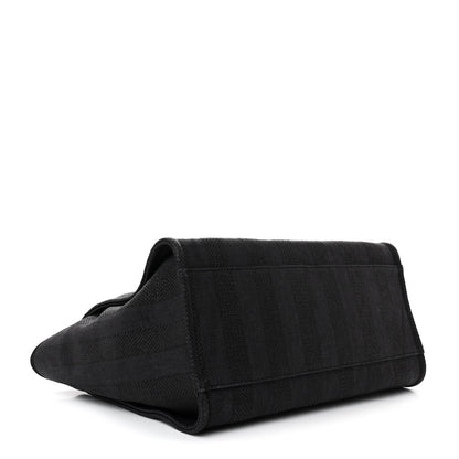 Chanel Mixed Fibers Calfskin Striped Medium Deauville Black 4 of 10