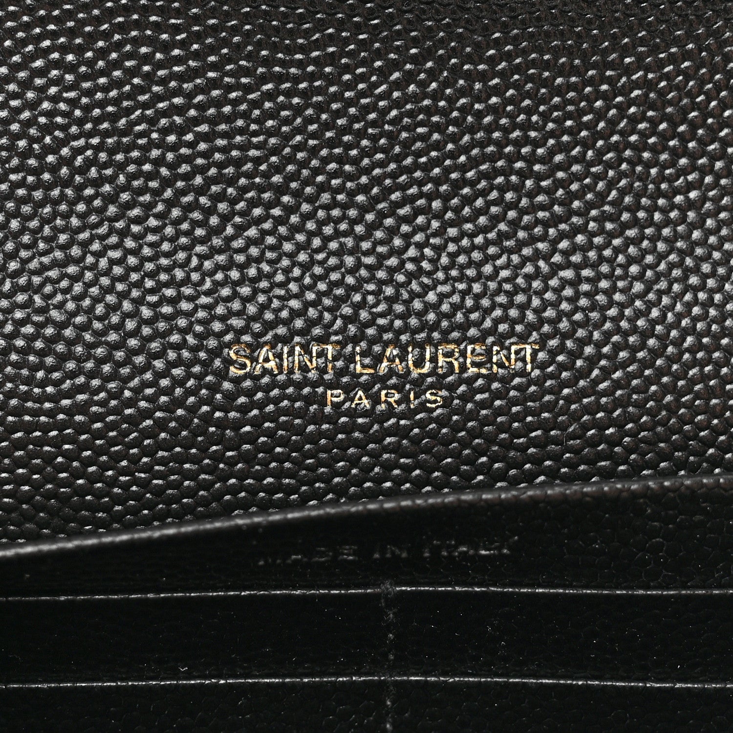 Saint Laurent Grain De Poudre Matelasse Chevron Monogram Flap Wallet Black 6 of 7