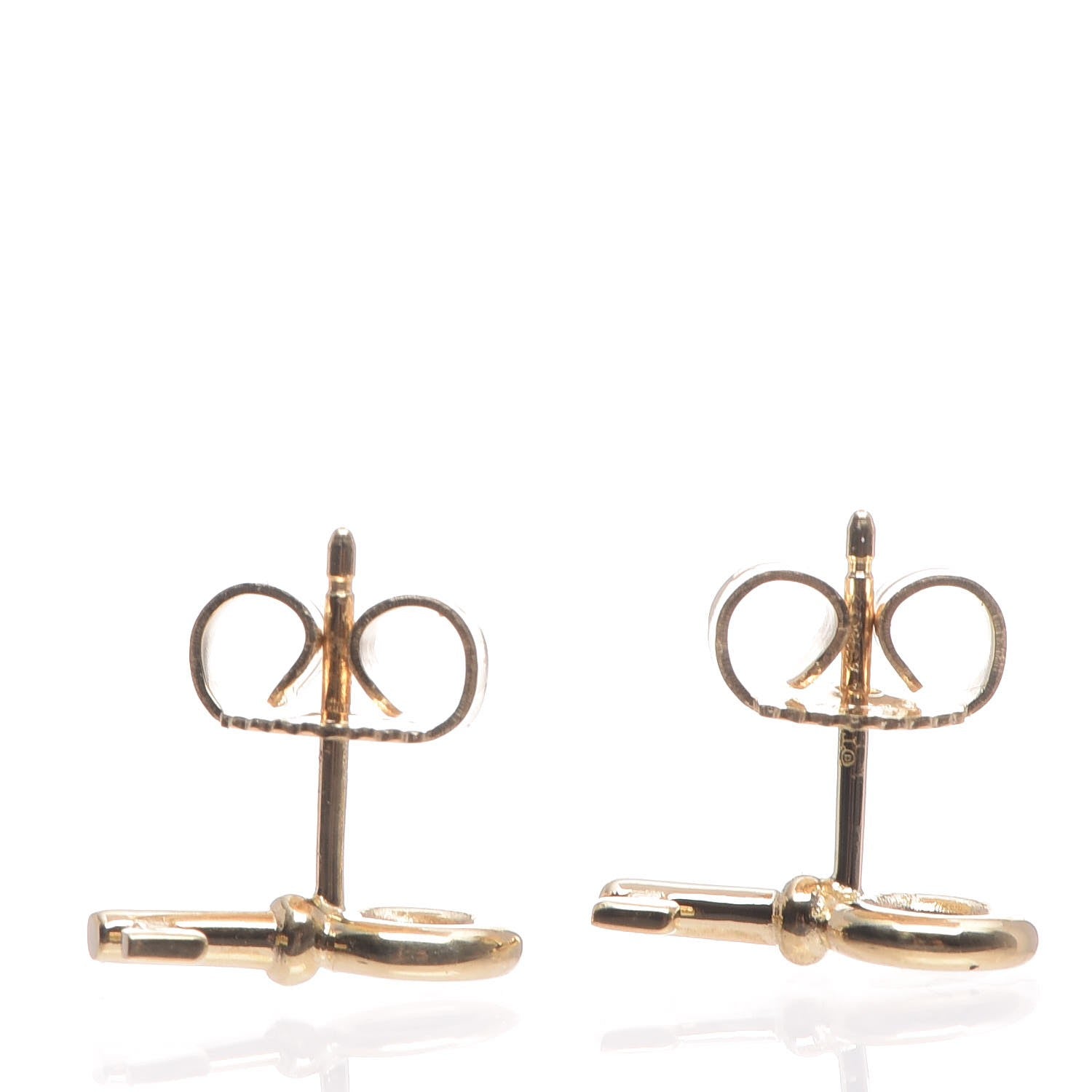 Tiffany 18K Yellow Gold Mini Key Earrings 3 of 6