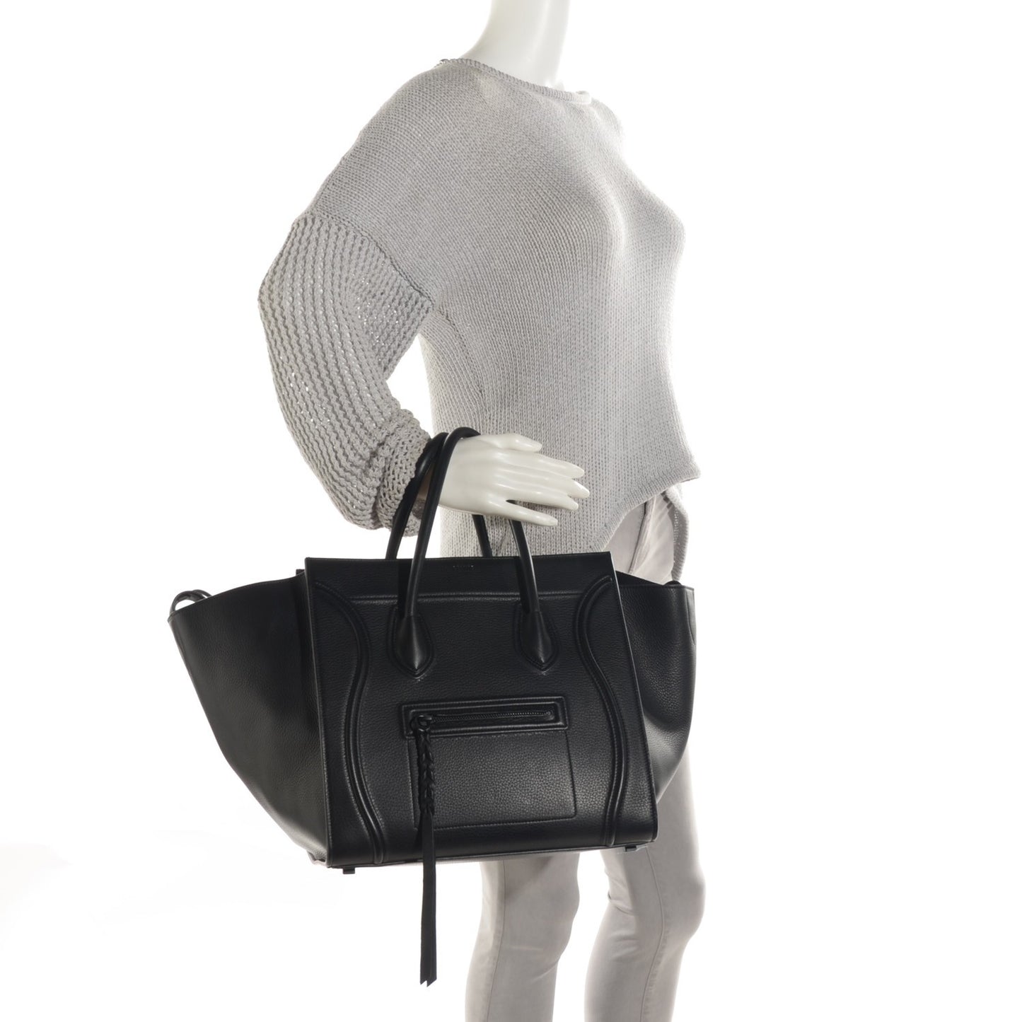Supple Calfskin Medium Phantom Luggage Black
