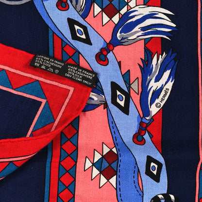 Hermes Cashmere Silk Les Chevaux Qataris Shawl 140 3 of 3