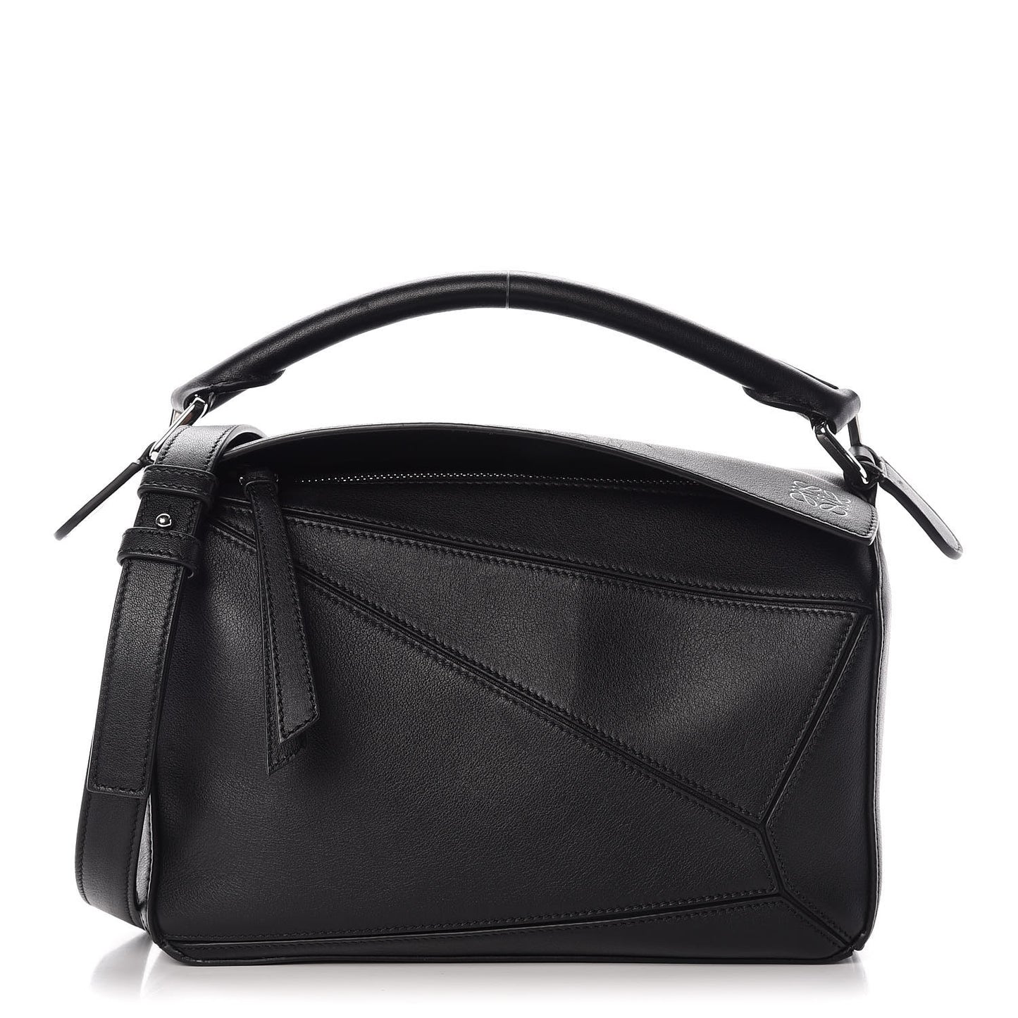 Calfskin Small Puzzle Bag Black