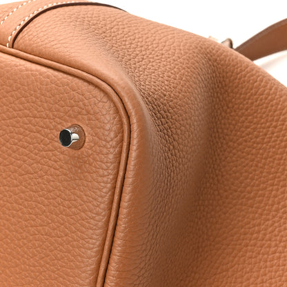 Hermes Taurillon Clemence Picotin Lock 22 MM Gold 10 of 12