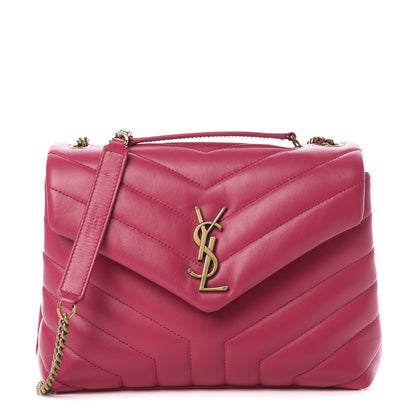 Saint Laurent Calfskin Y Quilted Monogram Small Loulou Chain Satchel Fresh Fuchsia 1 of 10