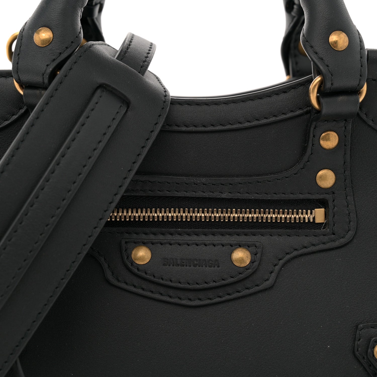 Balenciaga Smooth Calfskin Neo Classic Gold Hardware Mini City Black 8 of 12
