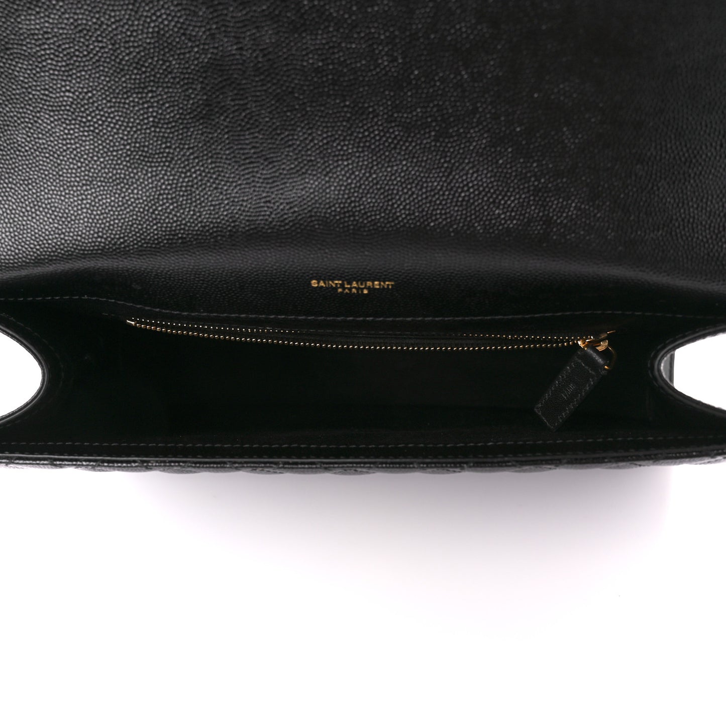 Grain De Poudre Textured Mixed Matelasse Large Triquilt Monogram Satchel Black