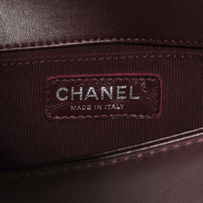 Chanel Calfskin Chevron Quilted Small Boy Flap Burgundy 7 of 9