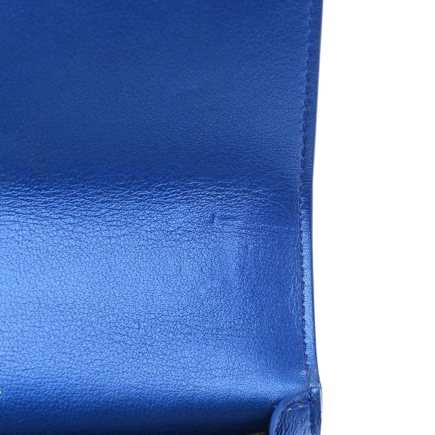 Metallic Calfskin Monogram Sunset Chain Wallet Blue