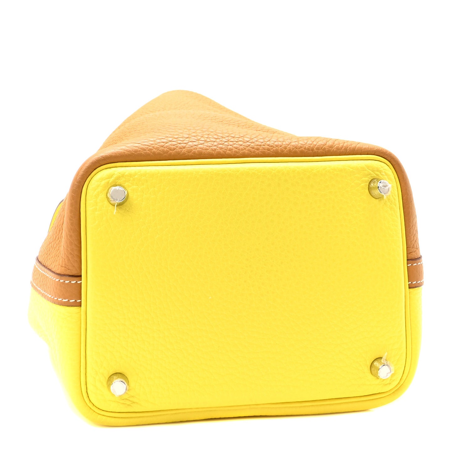 Taurillon Clemence Casaque Picotin Lock 18 PM Lime Sesame