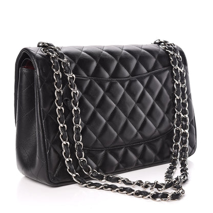 Chanel Lambskin Quilted Jumbo Double Flap Black 4 of 13
