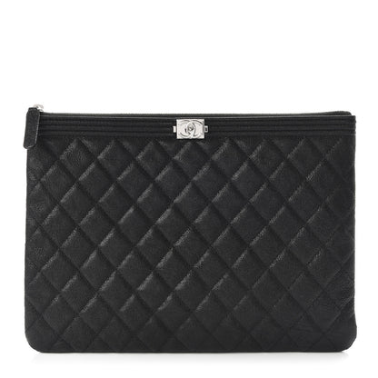 Chanel Caviar Quilted Medium Boy Cosmetic Case Black 1 of 11