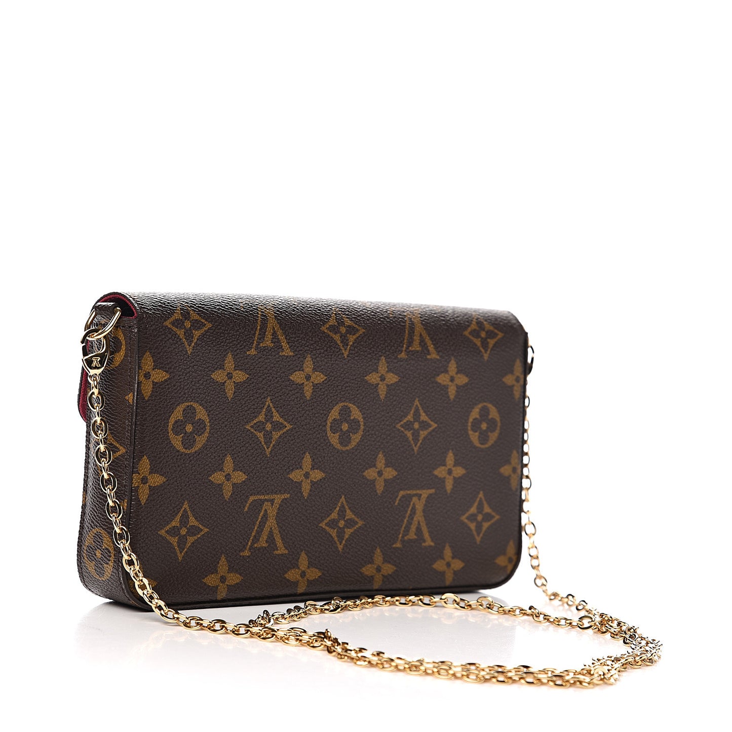 Monogram Pochette Felicie Chain Wallet Fuchsia