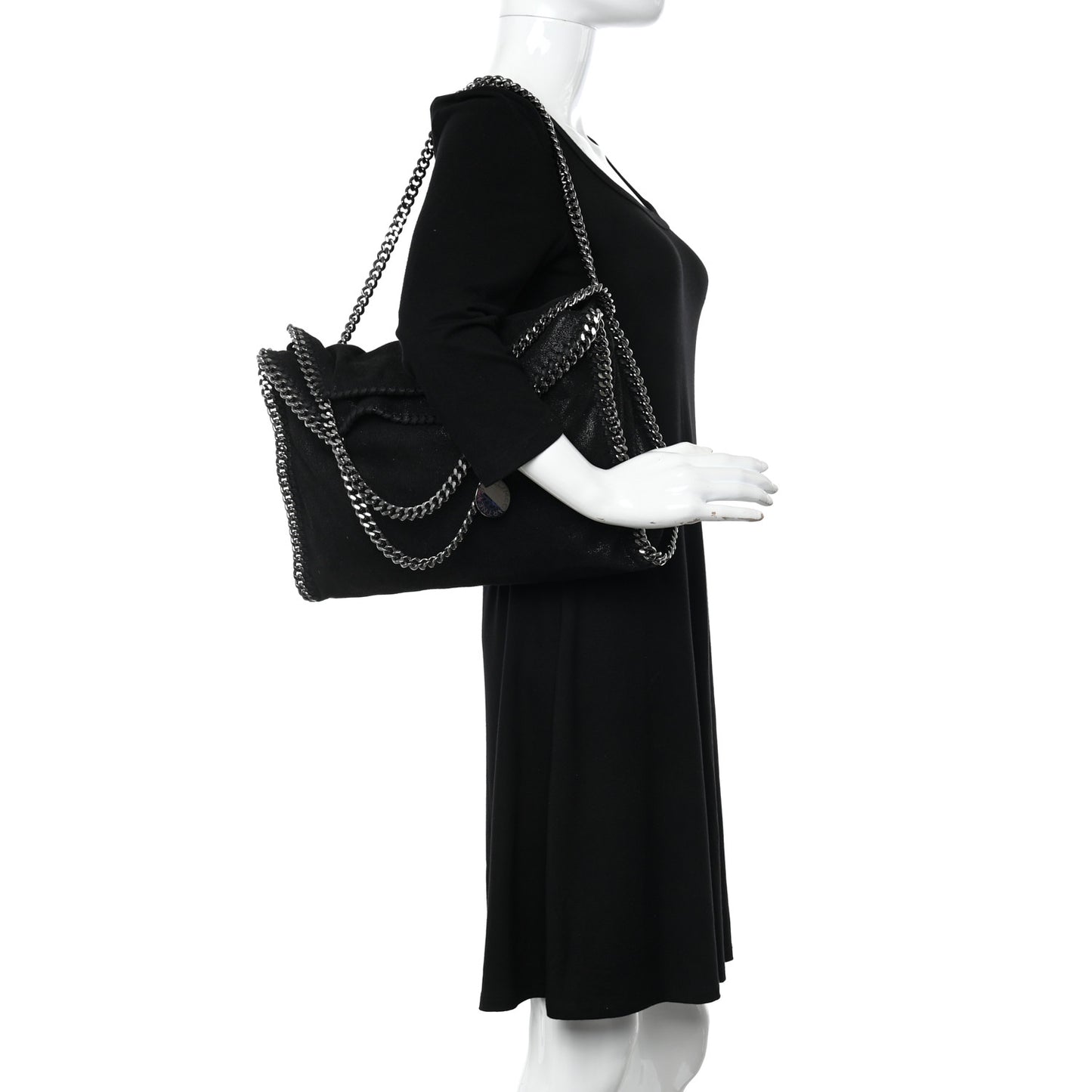 Shaggy Deer Falabella Fold Over Tote Black