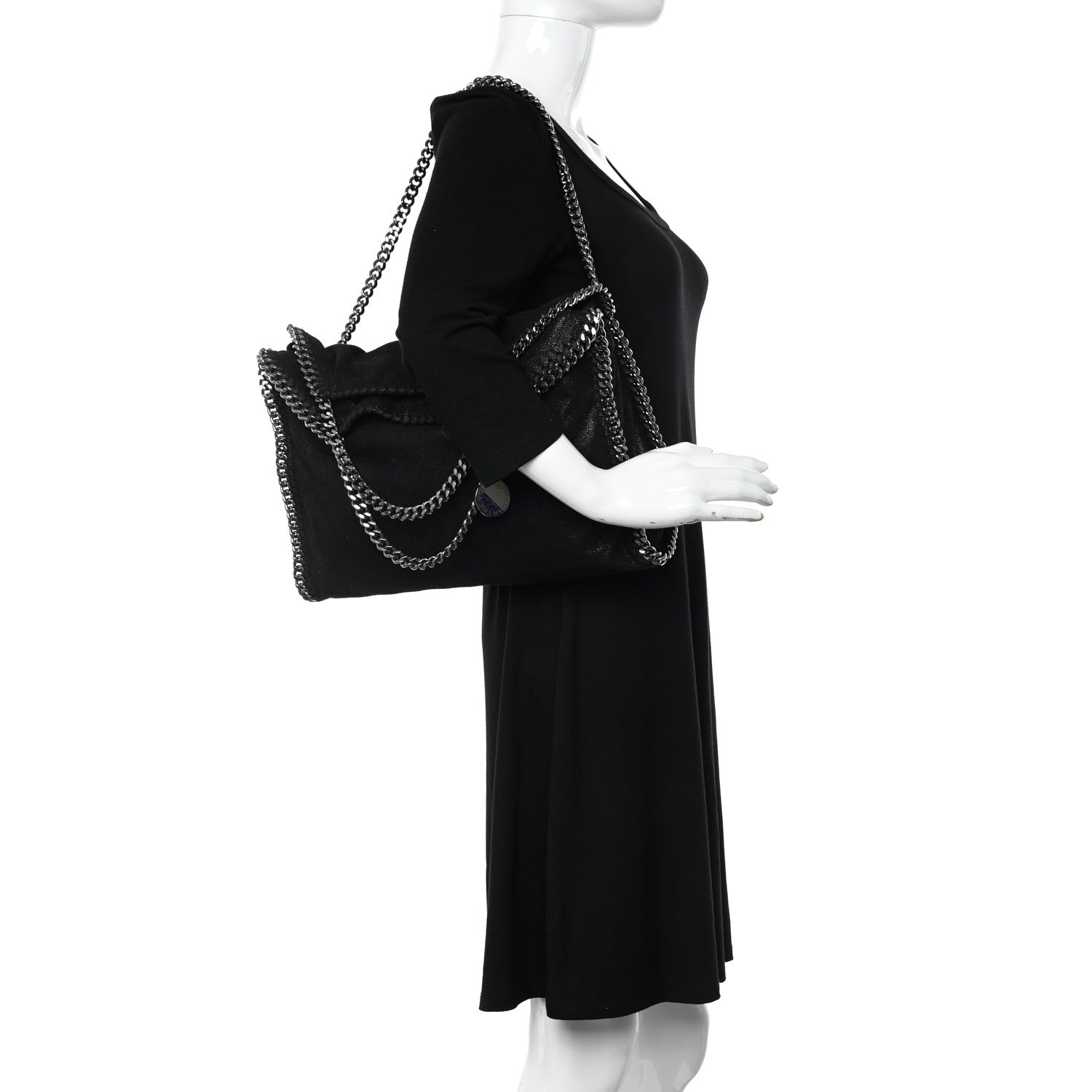 Stella McCartney Shaggy Deer Falabella Fold Over Tote Black 2 of 10