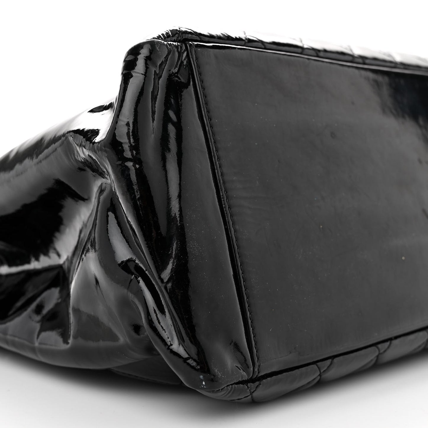 Patent Quilted Grand Shopping Tote GST Black
