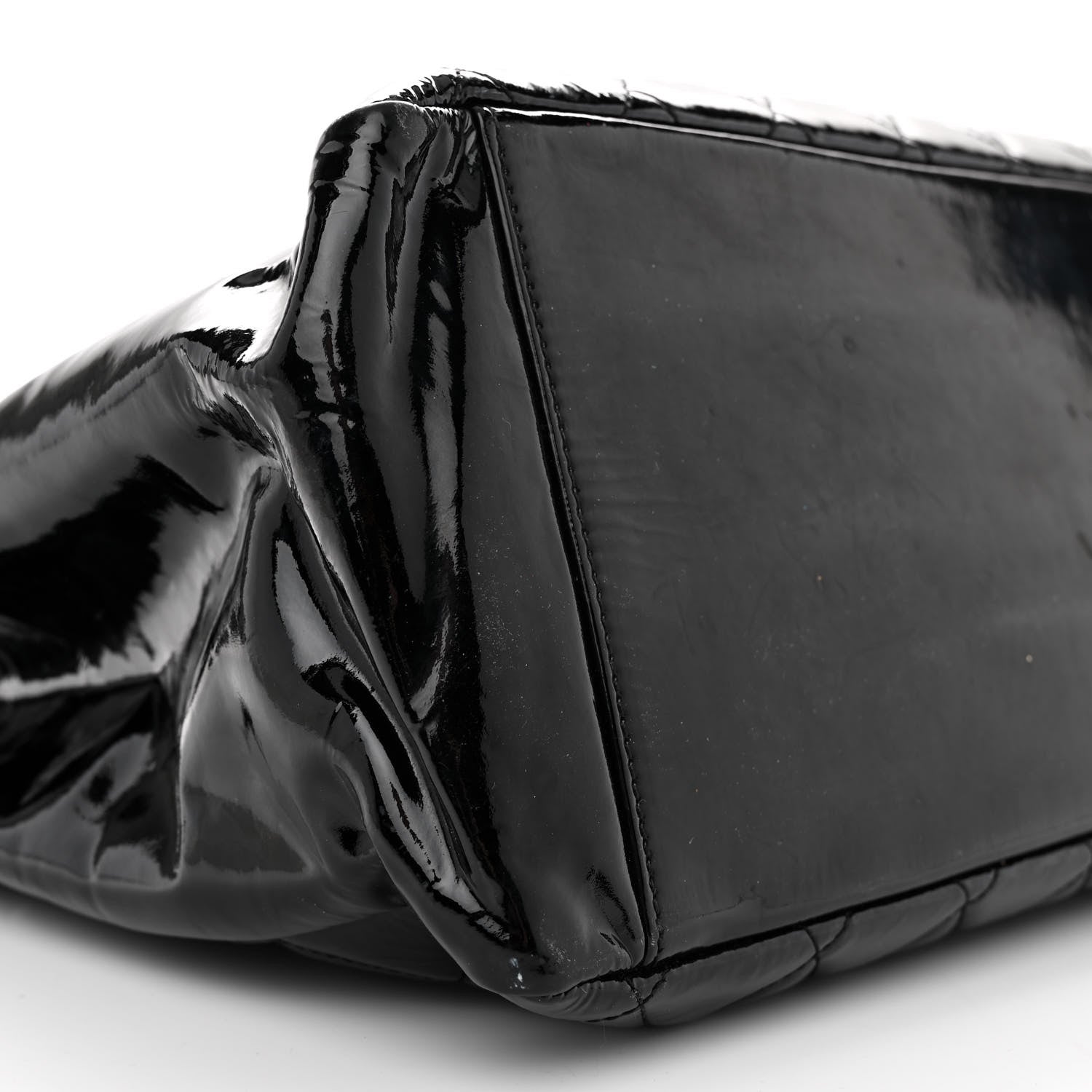 Chanel Patent Quilted Grand Shopping Tote GST Black 9 of 12