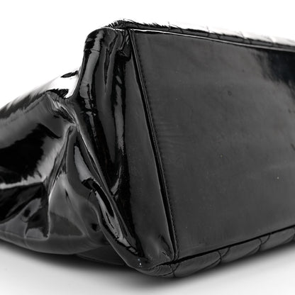 Chanel Patent Quilted Grand Shopping Tote GST Black 9 of 12