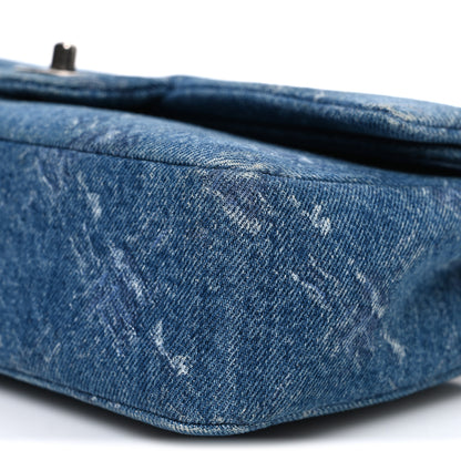 Chanel Denim Bleached Chain Medium Double Flap Blue 10 of 10