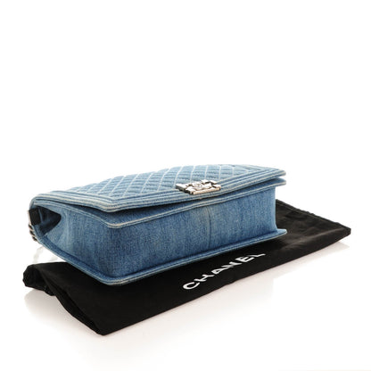 Chanel Denim Quilted Large Boy Flap Blue 4 of 8