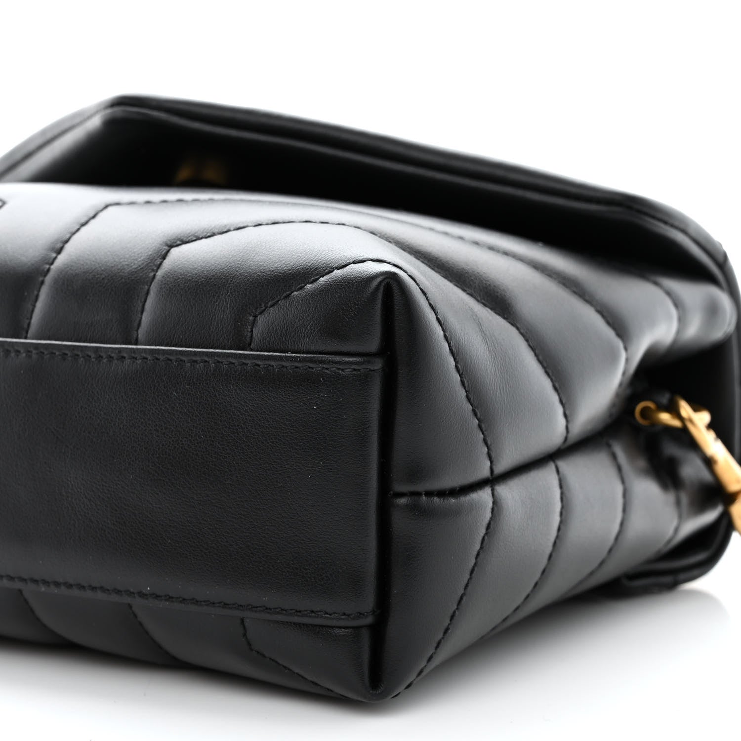 Saint Laurent Calfskin Y Quilted Monogram Toy Loulou Crossbody Bag Black 10 of 10