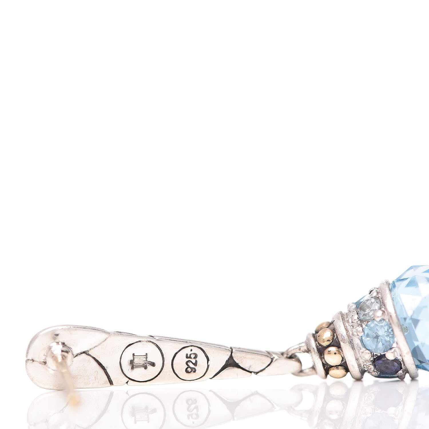 John Hardy Sterling Silver Iolite Blue Topaz Drop Earrings 3 of 4